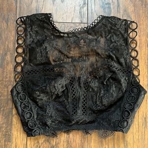 Victoria’s Secret Black Lace/Mesh Crop Top